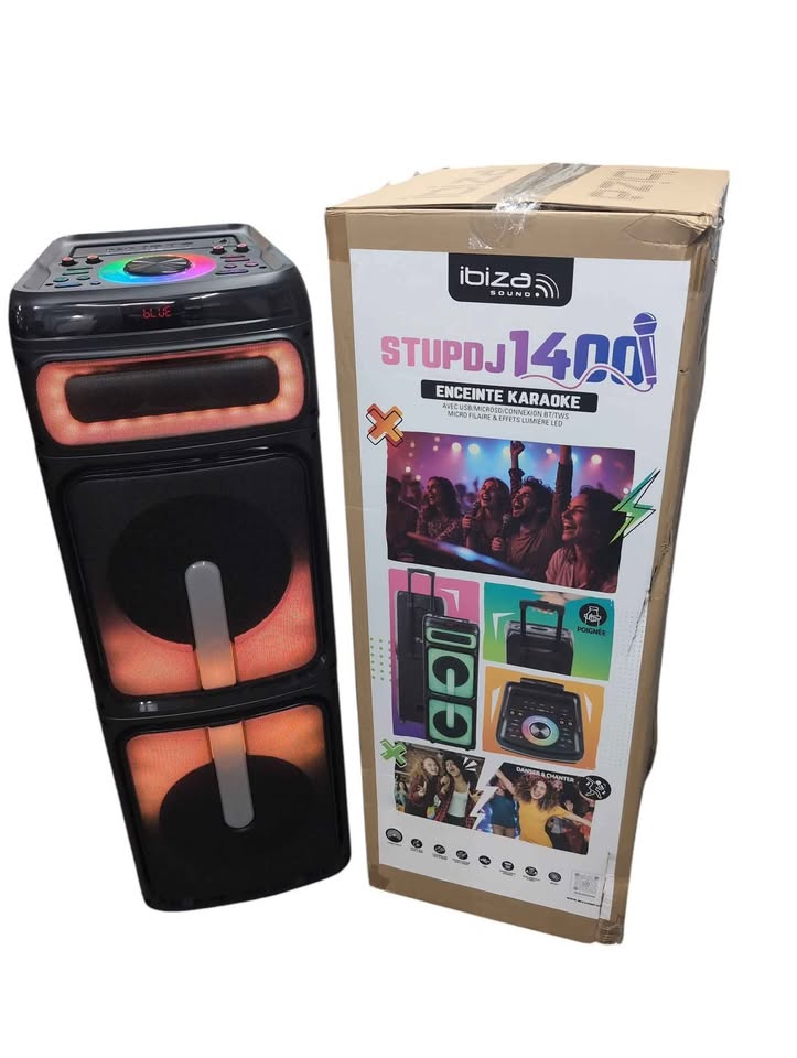 Ibiza Sound Stupdj 1400 10" Karaoke Party Box Bluetooth Speaker (FM,BT,TWS,USB) **BRAND NEW**