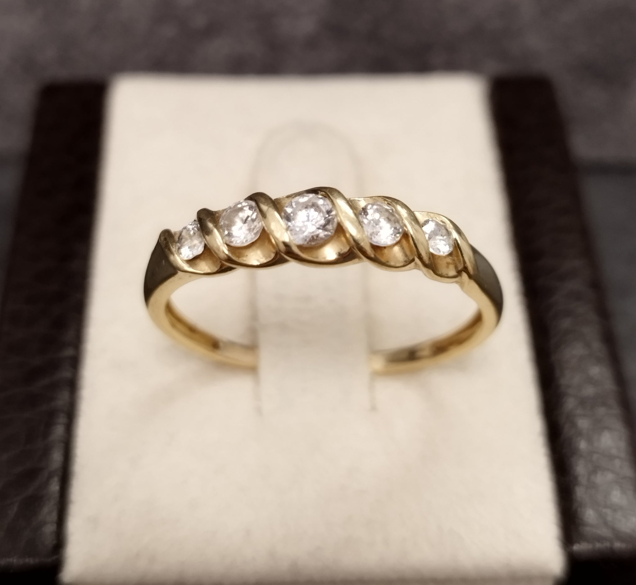 14ct Yellow Gold and CZ ring -Size Y
