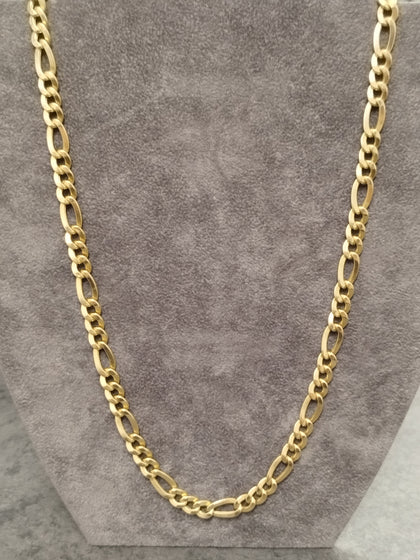 14ct Solid Yellow Gold Figaro Chain 22 Inches