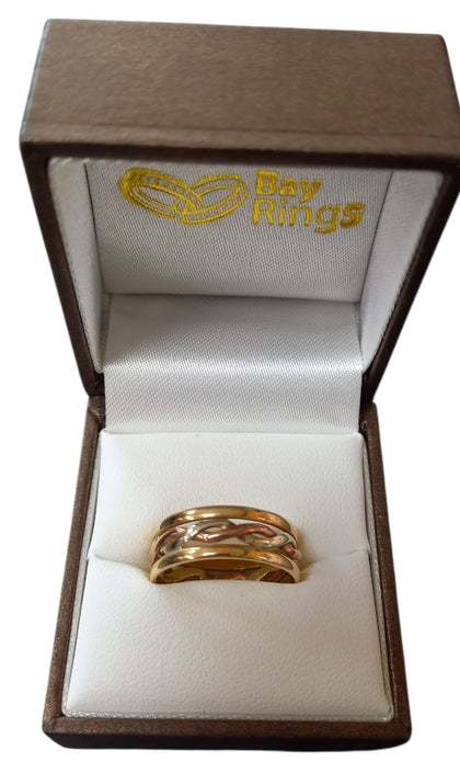 9ct Gold Pattern Ring 3.6g Size-Q