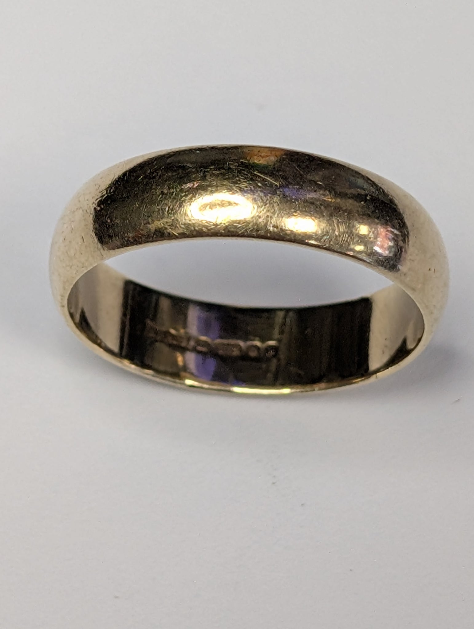 9ct gold wedding band ring size o 1/2