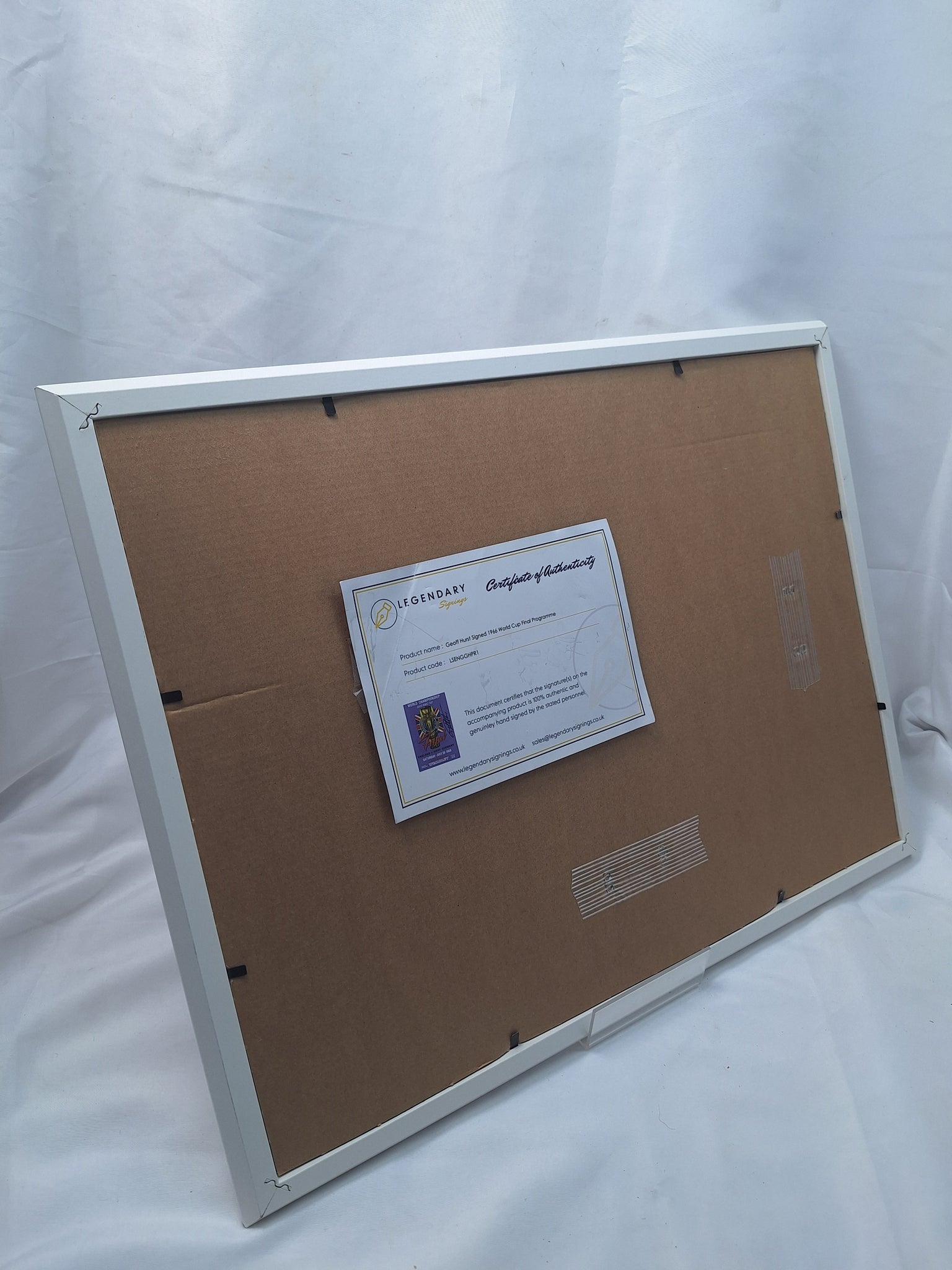 Geoff Hurst Signed and framed 1966 world cup final programme with certificate of authentication