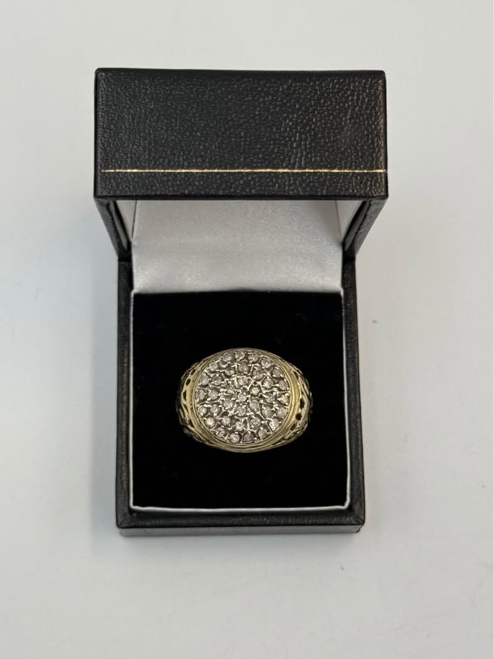 14CT YELLOW GOLD RING, 11G, SIZE T