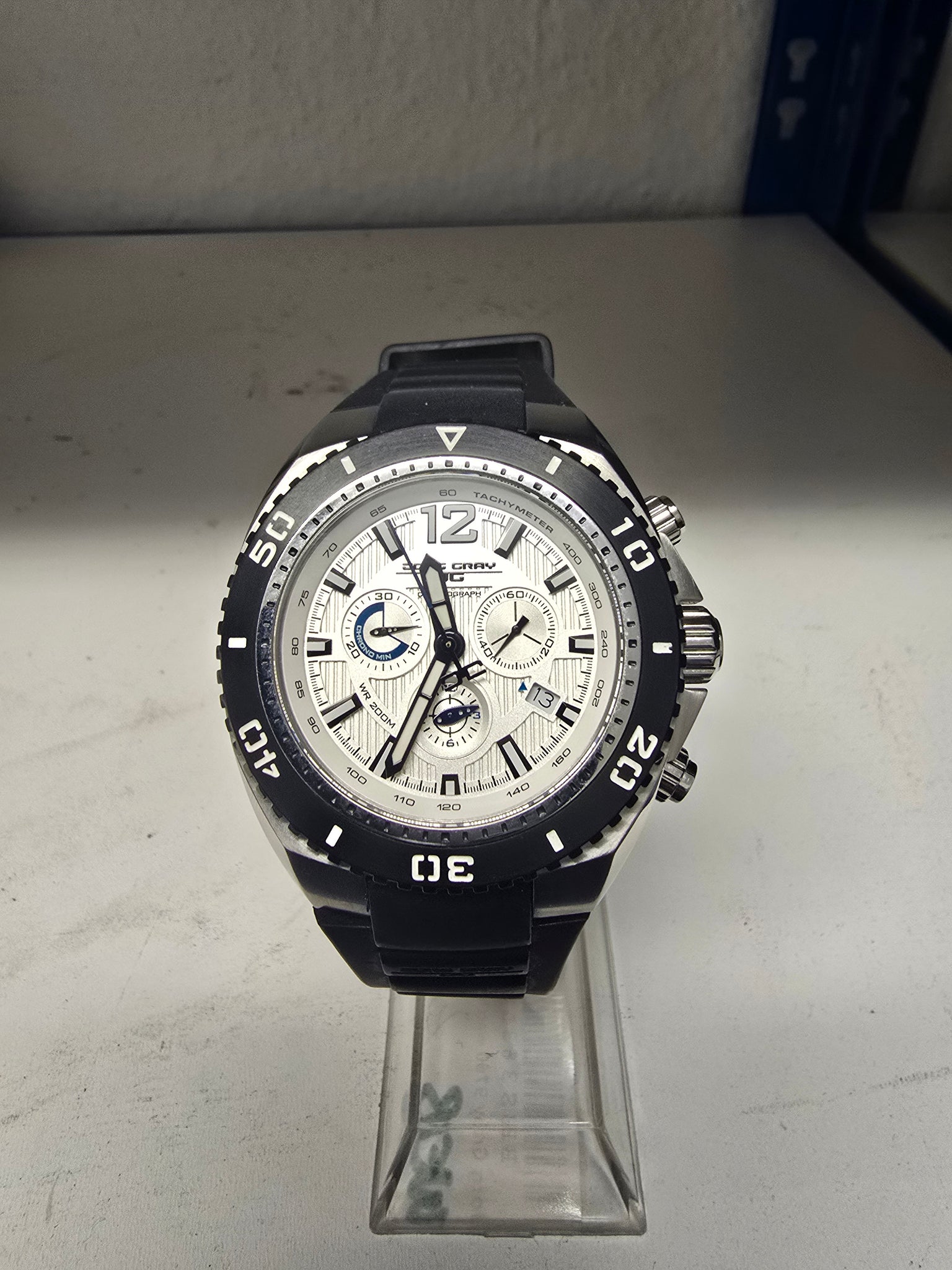 Jorg Gray JG9700-22 White w/ Silver Chronograph Watch