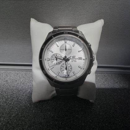 Casio EDIFICE Men's Chronograph Watch EFR-526D-7AV Silver W/White Face
