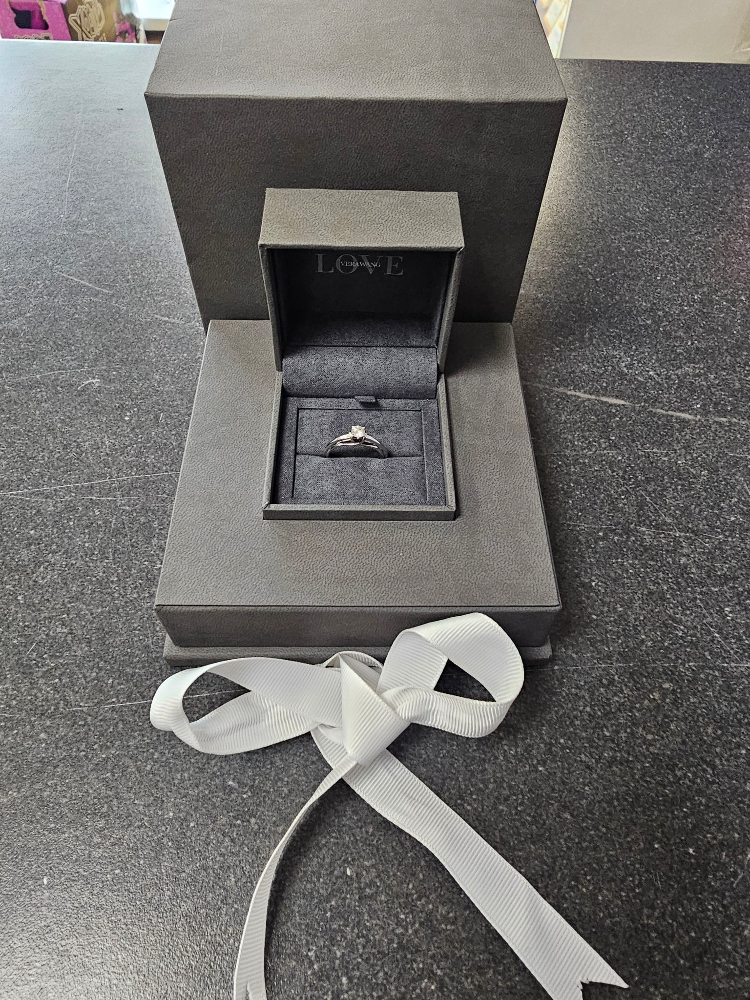 Vera Wang Love Collection 18ct 0.3 Diamond Ring With Sapphire Stones