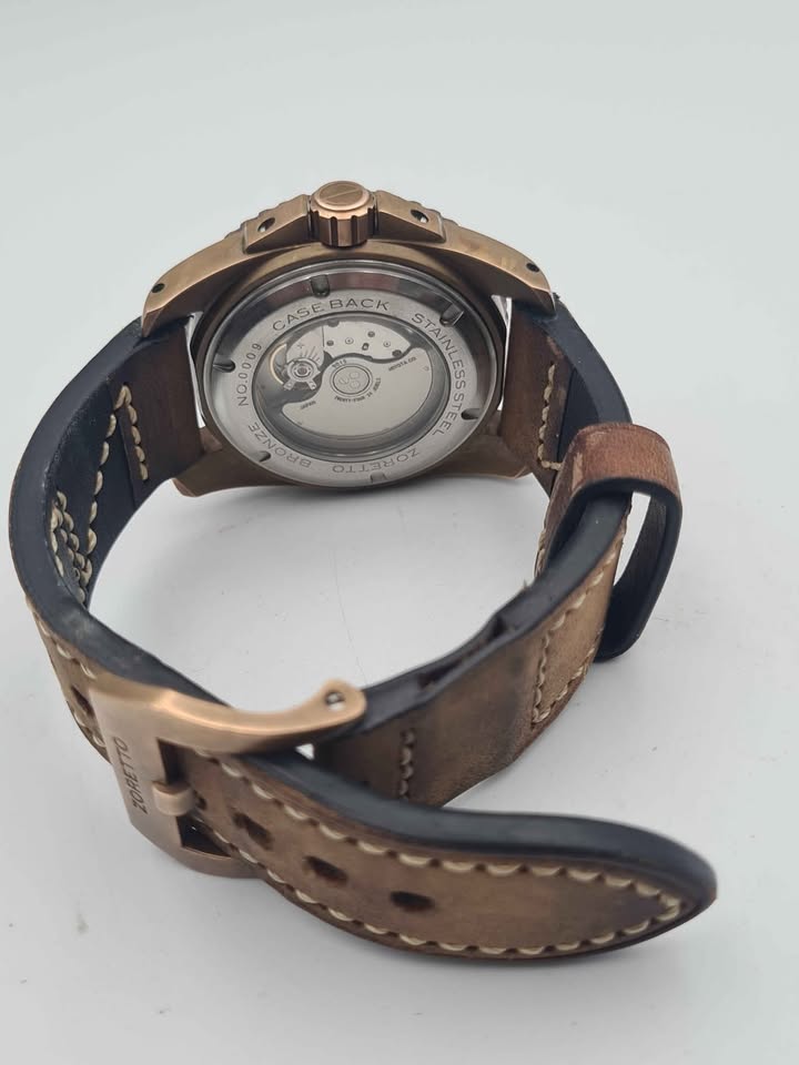 Zoretto Indy Bronze Mens Chunky Divers 200M Automatic Watch With Exhibition Caseback - Unboxed