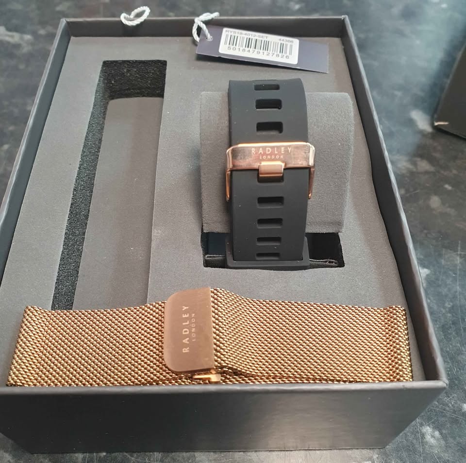 Radley London Series 19 Cobweb Rose Gold Mesh & Black Silicone Smart Watch