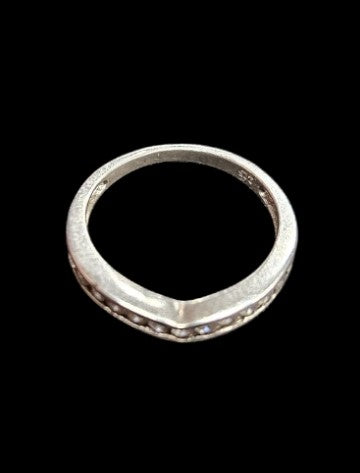 Silver Jeweled Eternity Ring (Size "J") - Boxed