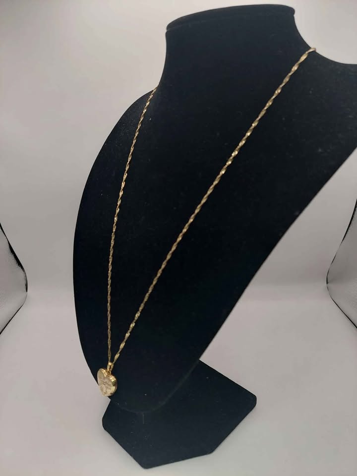 (9ct 375 Hallmarked&Tested), Gold Chain With "I love you" Pendant Locket, Weight: 4.25g, 26" Length