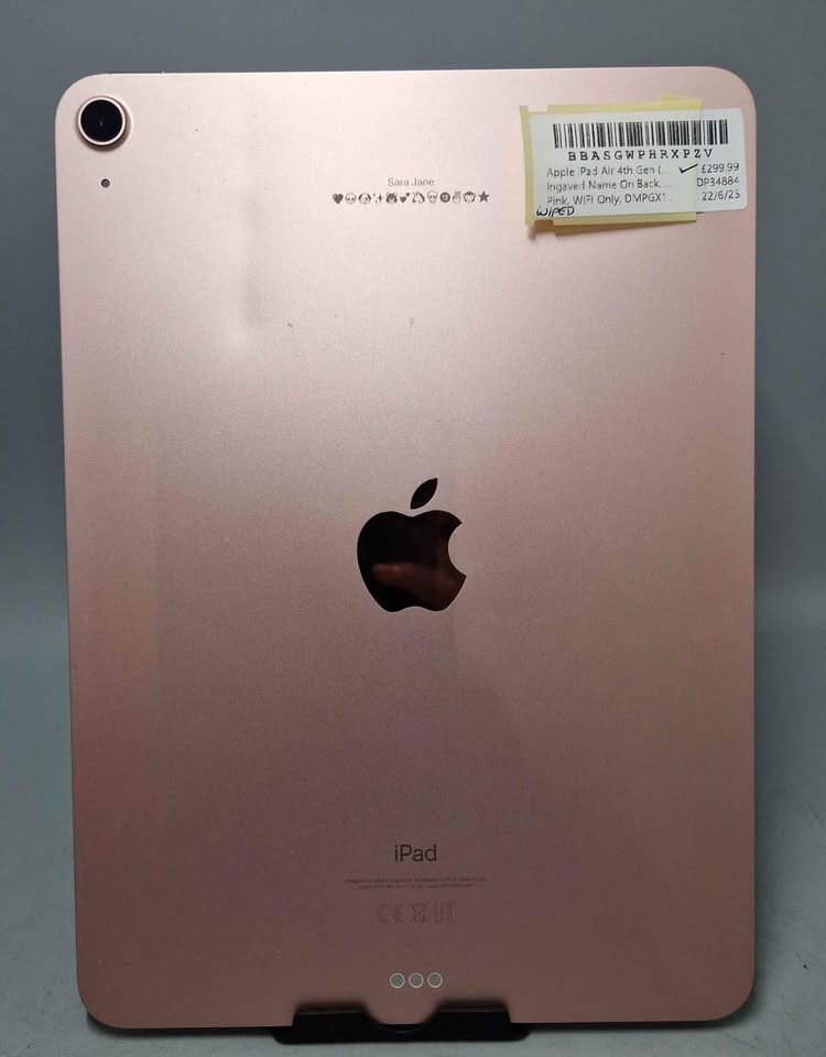 Apple iPad Air 4th Gen (A2316) 10.9" 64GB - Rose Gold, WiFi, ingraved name on the back,dint on back