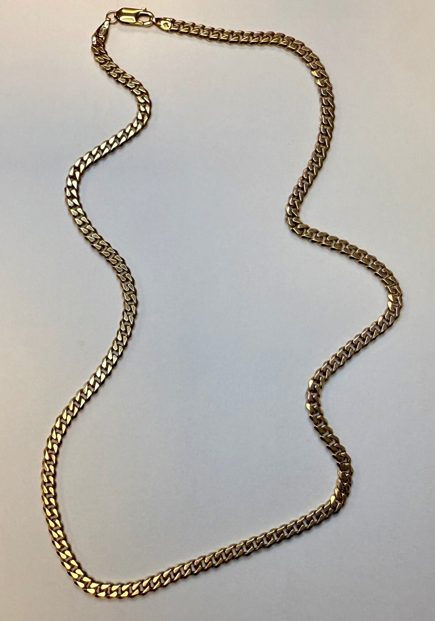 9ct Gold Solid Curb Chain 19”