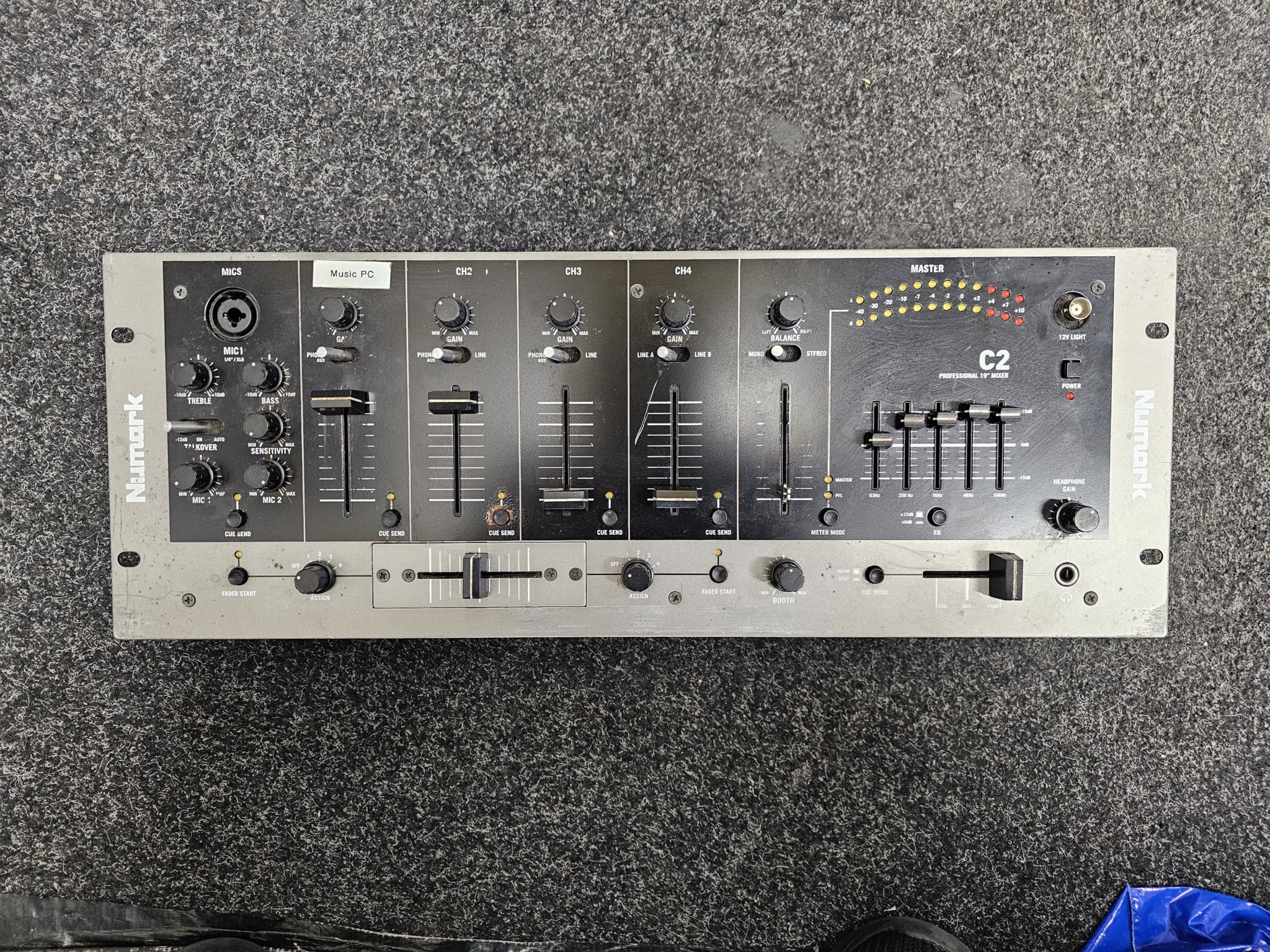 Numark C2 4 Channel Rack DJ Mixer with 5-Band EQ