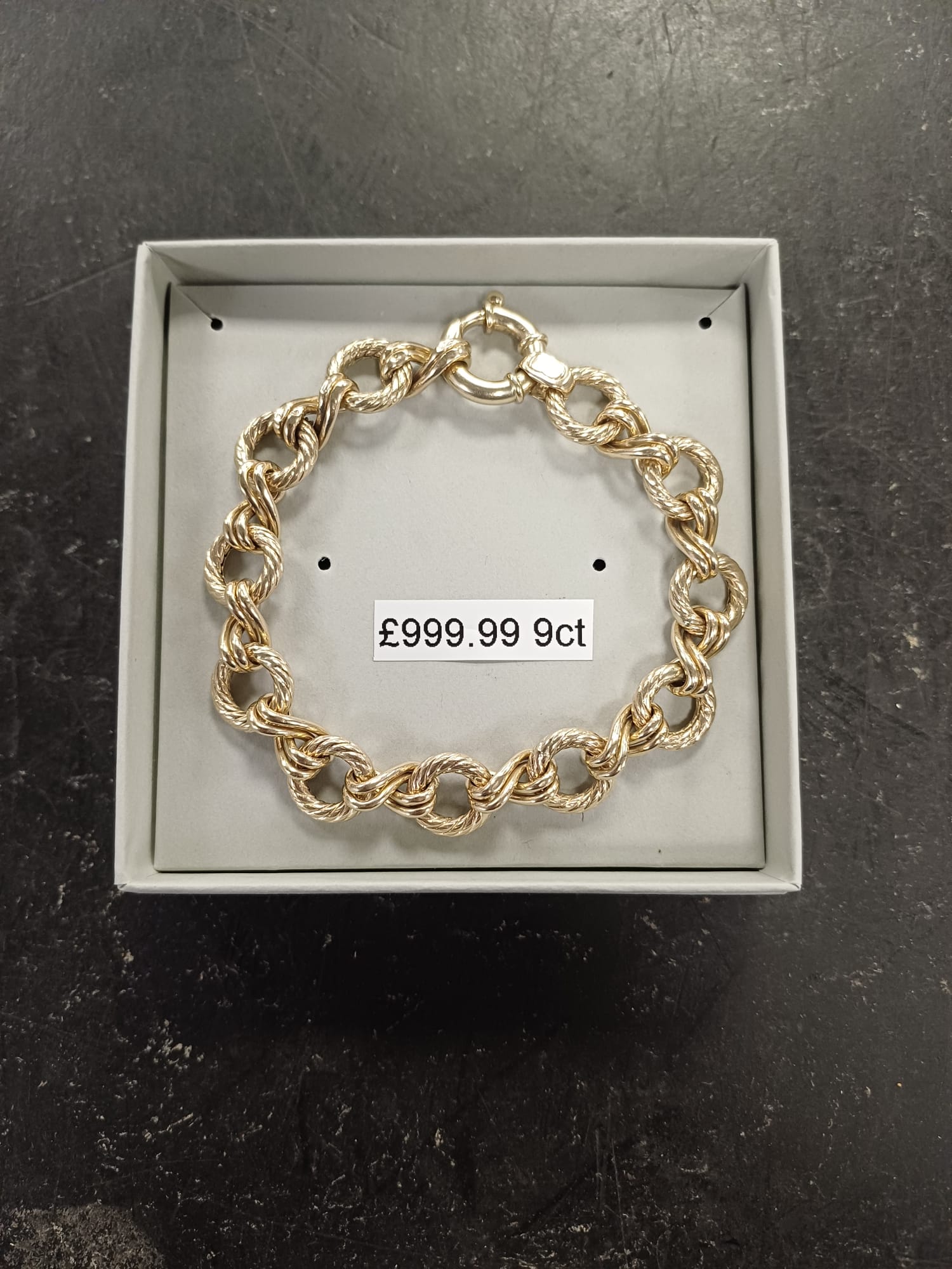 9ct Gold Vintage Rope Link Bracelet 18.74g