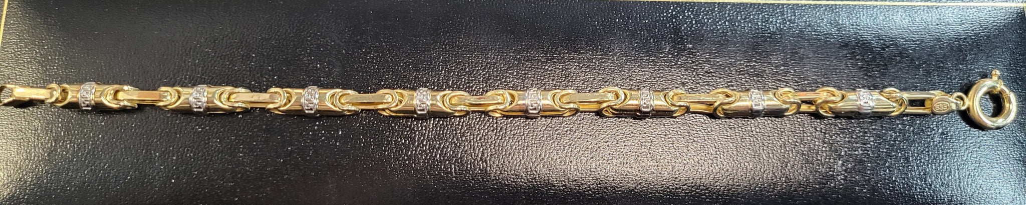 14ct Yellow Gold Byzantine Style Bracelet - 6.8G - 8"