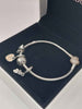 (925 ALE Hallmarked&Tested), Gold Heart Bracelet With Four Charms