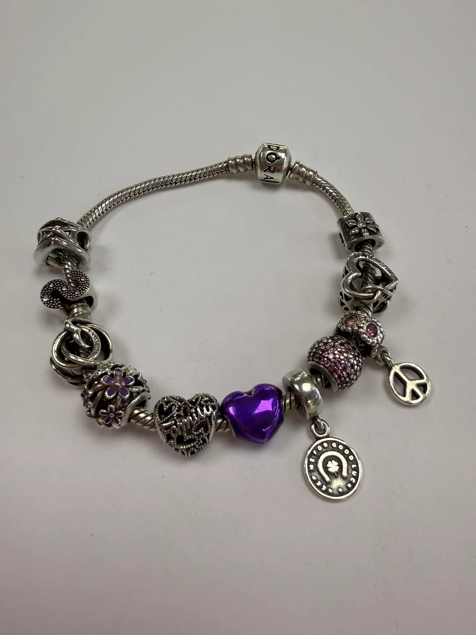 pandora snake bracelet & charms