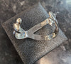 Silver Abstract Cuff Bangle - 33.3g