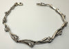 9ct White Gold Bracelet with stones 7.5"