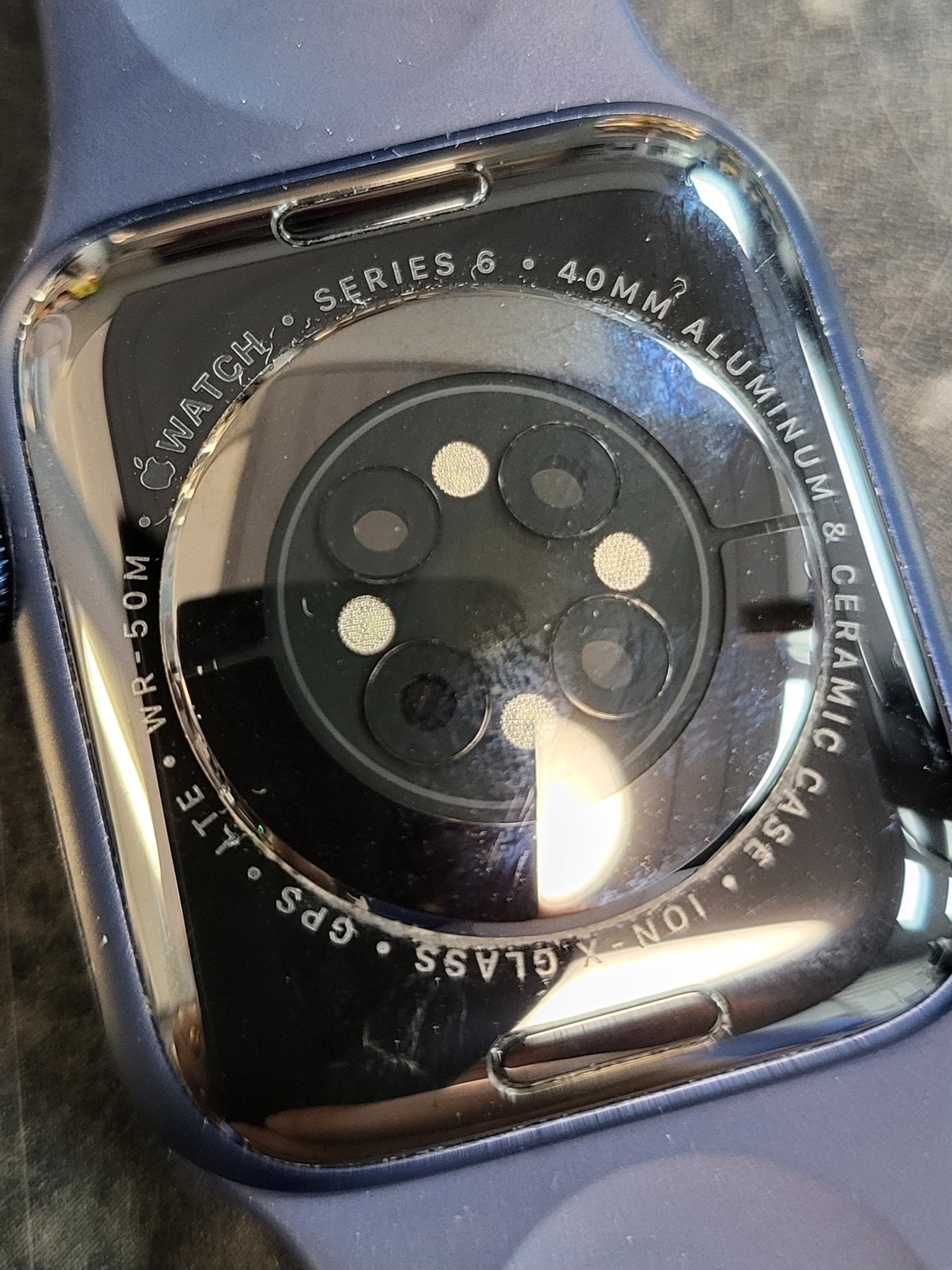 Apple Watch Series 6 GPS + Cellular 40mm Blue Aluminium Case with S/M Blue Sports band.