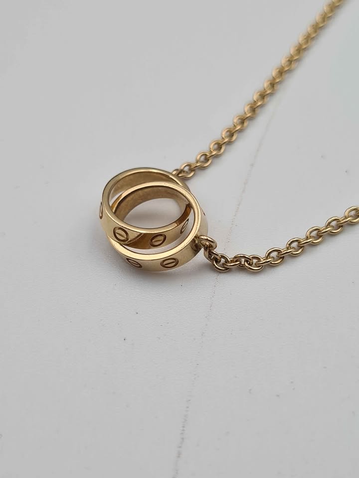 18CT Yellow Gold Cartier Baby Love Necklace B7212400 - 18" Long - 6.97 Grams - In Excellent Condition With Box