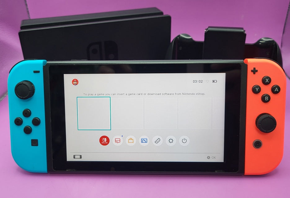 Nintendo Switch Console, 32GB + Neon Red/Blue Joy-Con, Unboxed