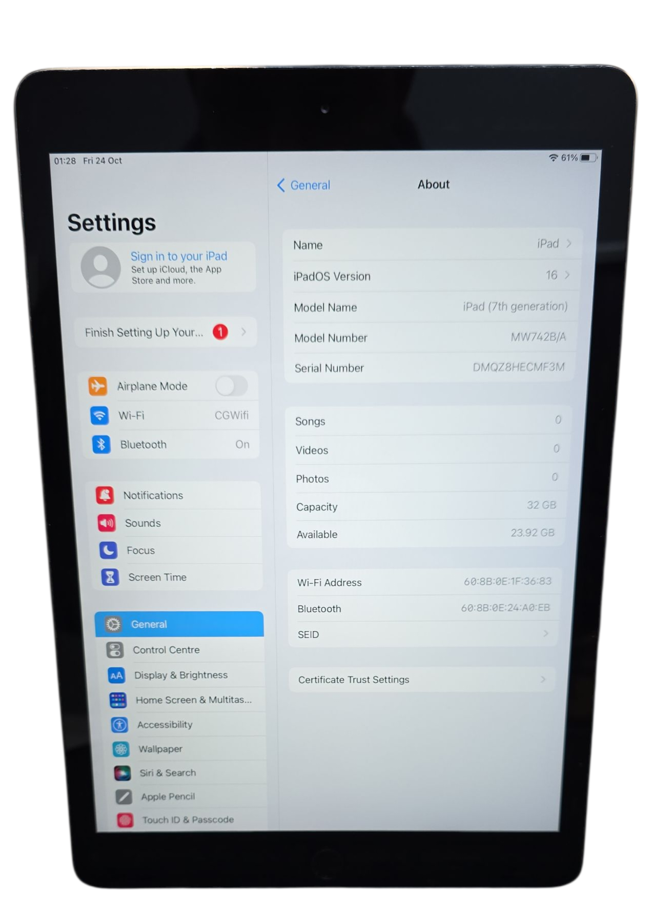 Apple iPad 7th Gen (A2197) 10.2" 32GB
