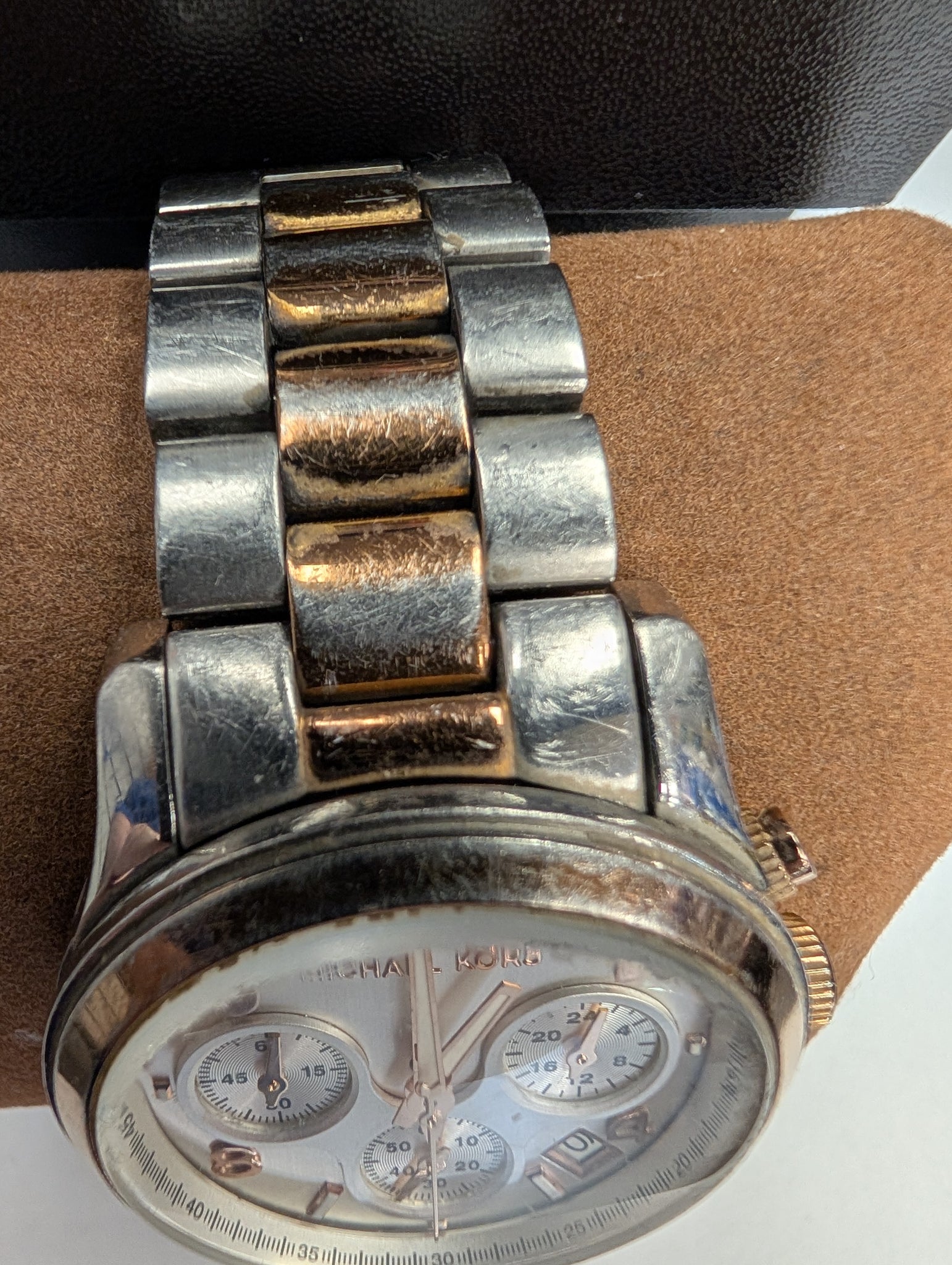 Michael Kors Women's Multifunction Black Dial & Two-Tone Watch