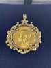 Full sovereign coin 22ct in a 9ct mount