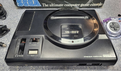 Sega Mega Drive Console with 2 controllers and games - Boxed