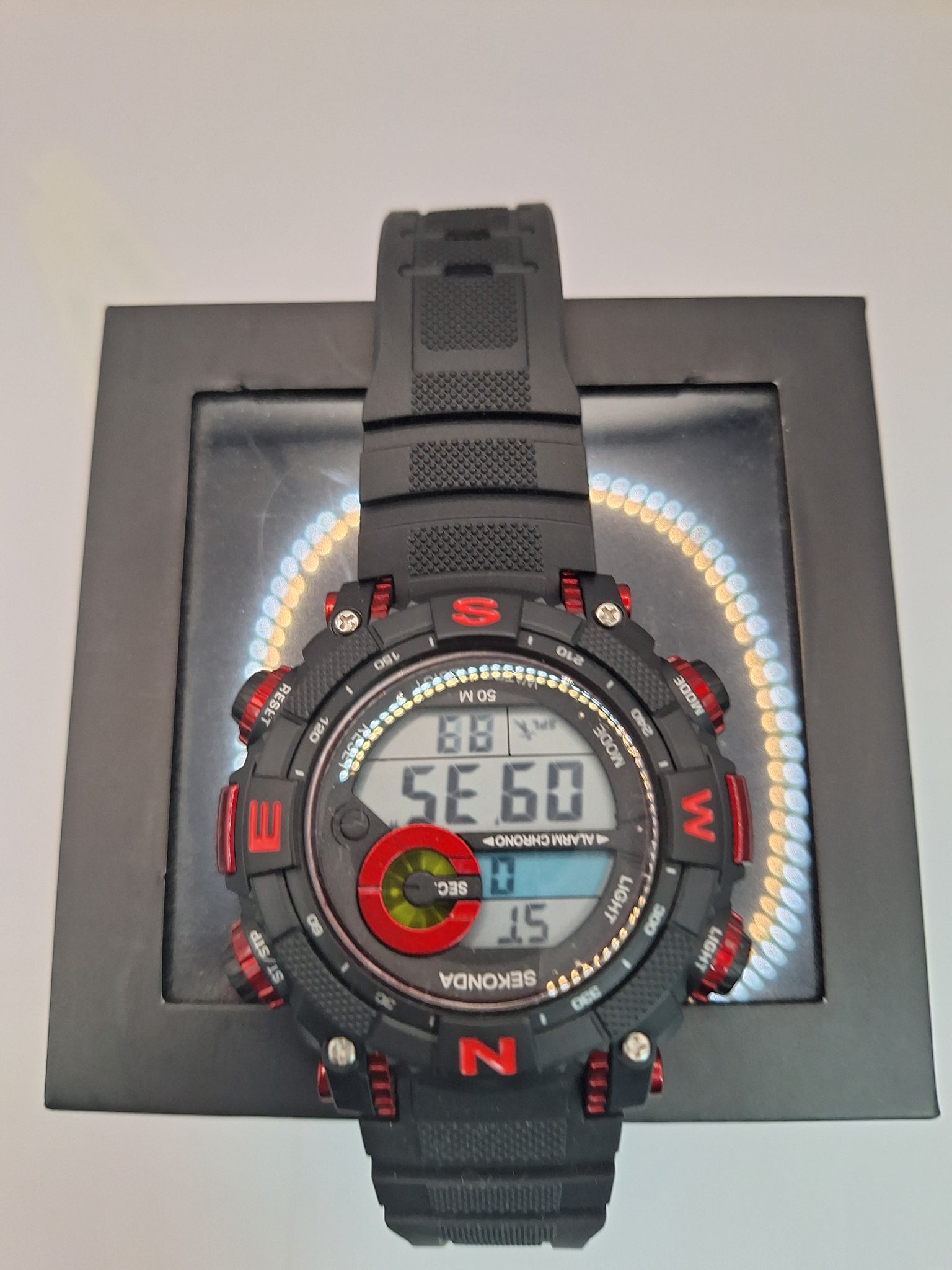 Sekonda Men’s Black and red  Strap Digital Sports Watch in original box