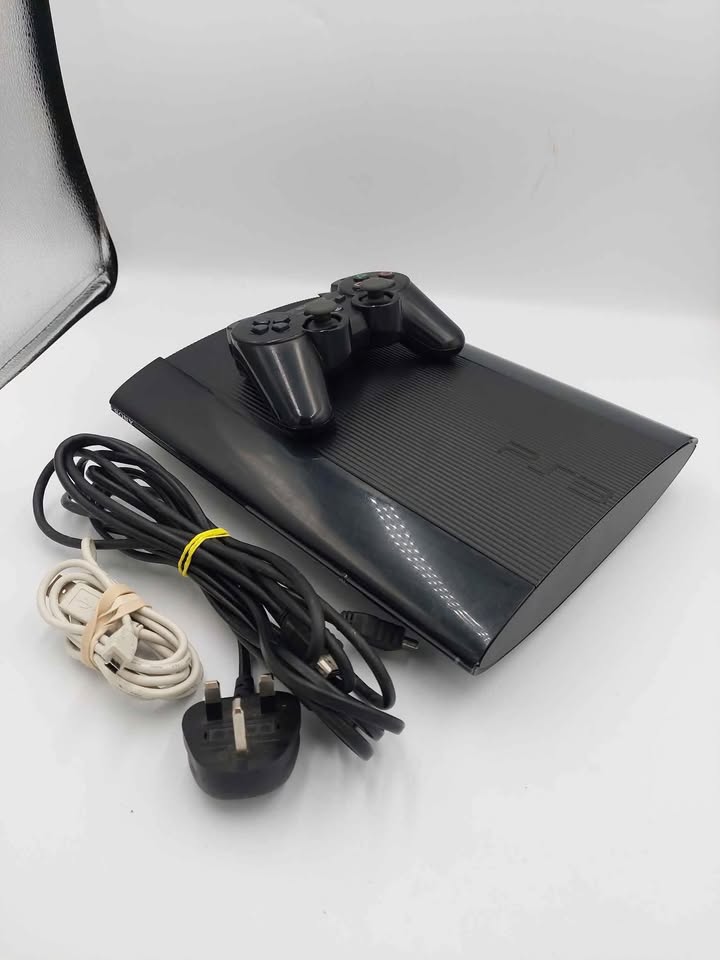 PlayStation 3, Super Slim Console, 500GB, Black, With Black Pad, Unboxed