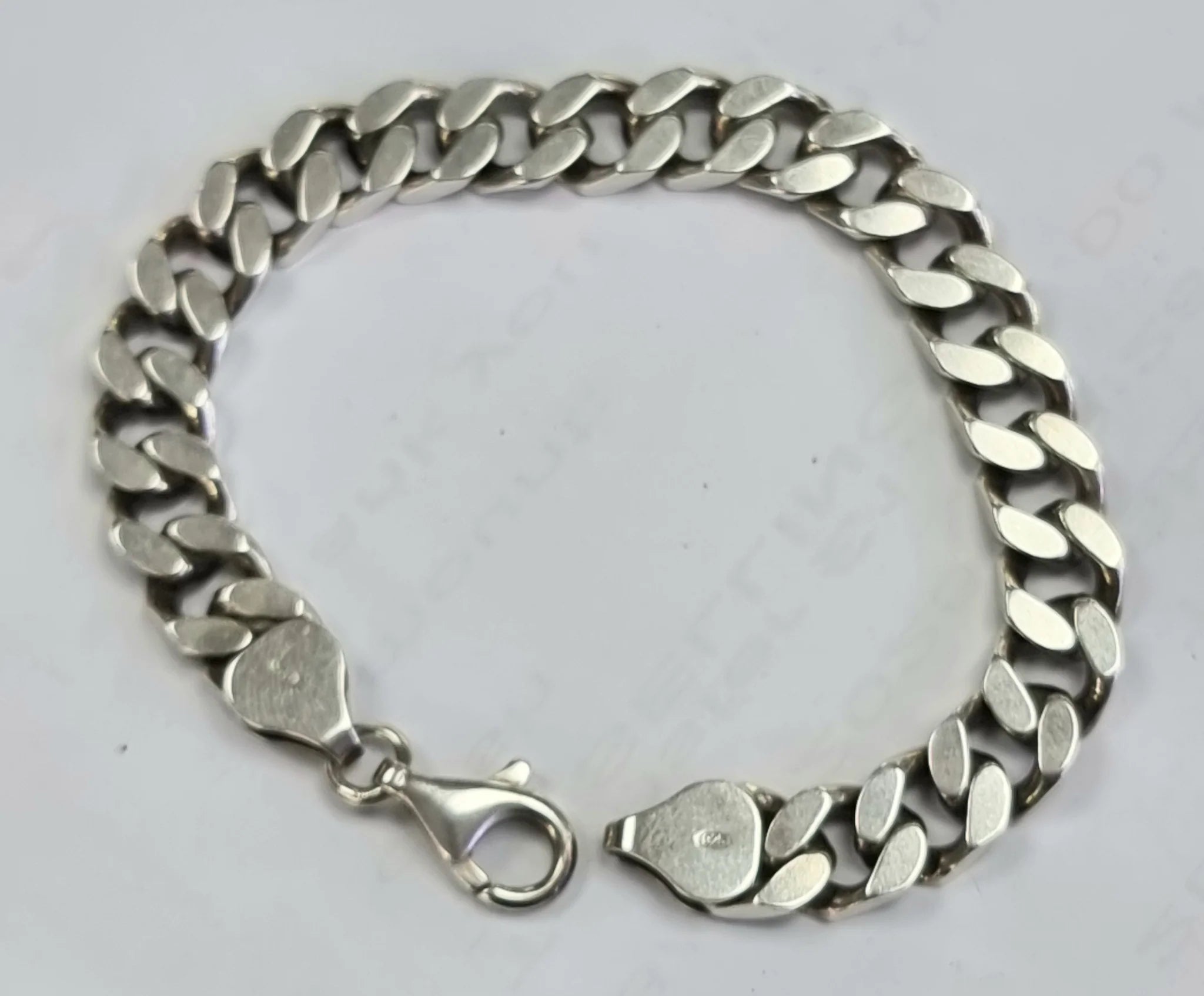 Silver curb 8” bracelet