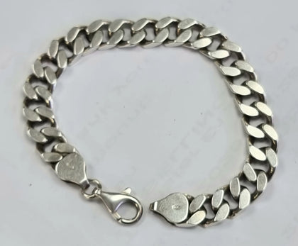 Silver curb 8” bracelet