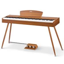 DONNER DDP-80 PLUS Wooden Style 88 Key Weighted Digital Piano with Piano Lid, Stand and 3 Pedal, Piano+Wooden Bench **Collection Only**