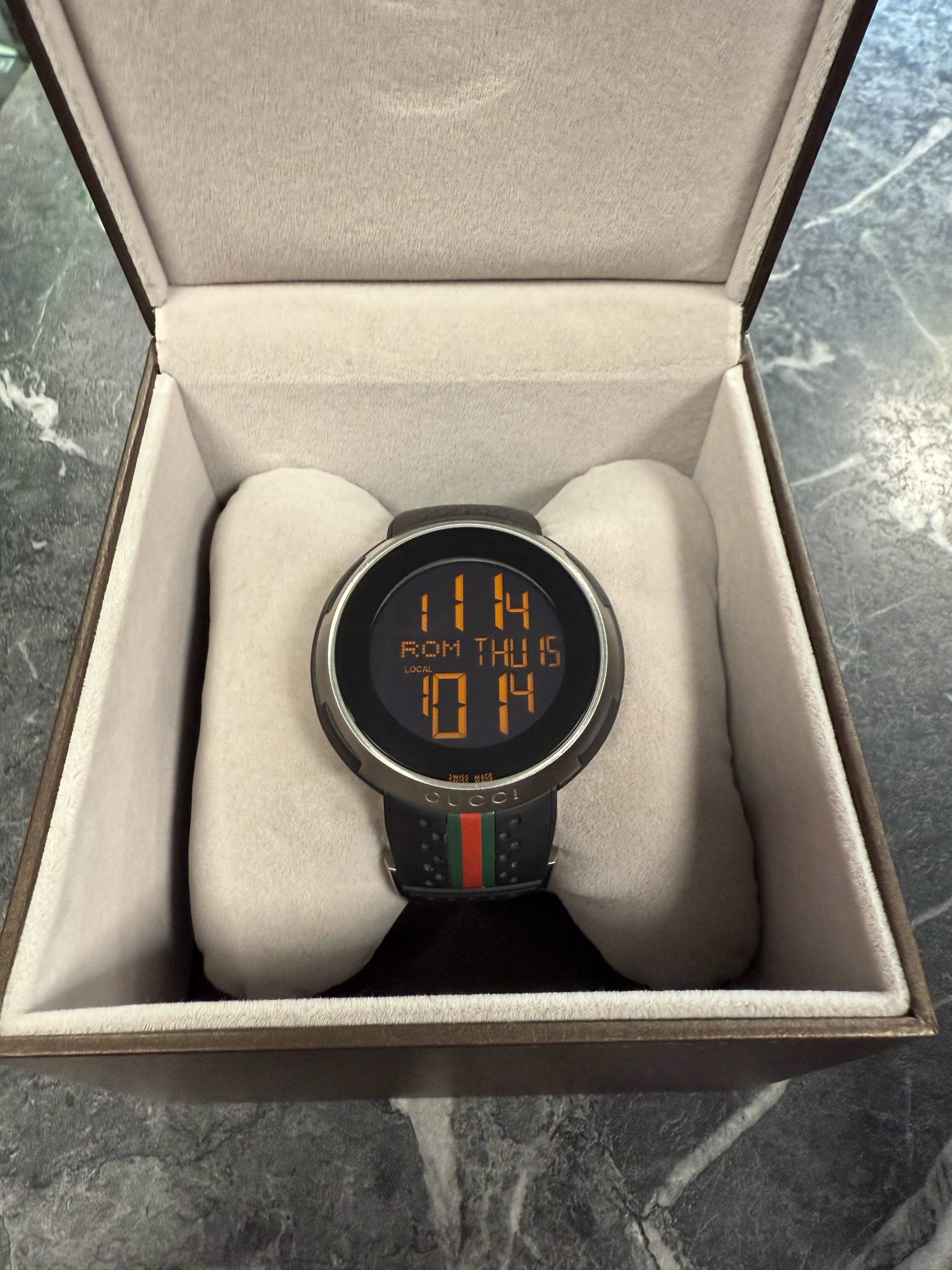 Gucci I-Gucci Digital Watch Black (Green, Red) Strap - YA114207