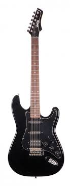 Vantage Strat style electric guitar Black