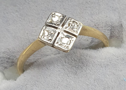 18ct Gold /Platinum Diamond Ring Size K - LEYLAND.