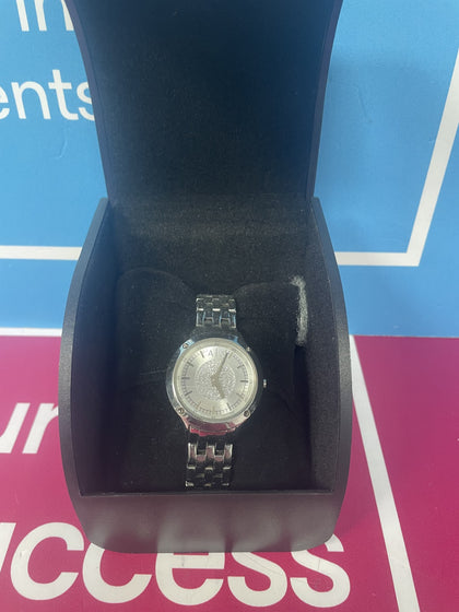ARMANI EXCHANGE STAINLESS STEEL WATCH BOXED.