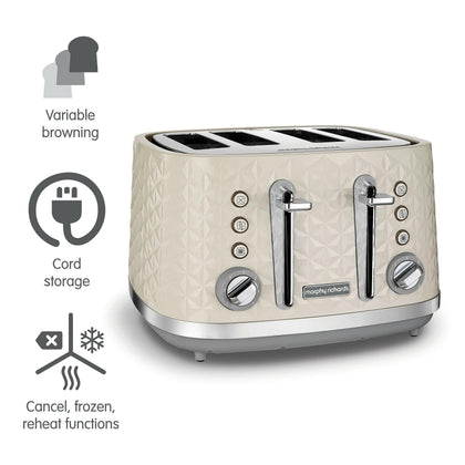 Morphy Richards 248132 Cream Vector 4 Slice Toaster.