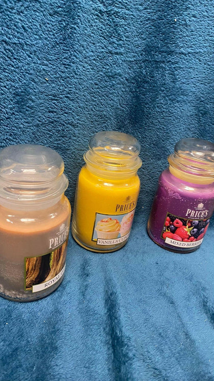 PRICES LARGE JAR CANDLE.