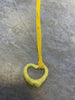 Gold plated silver necklace green heart