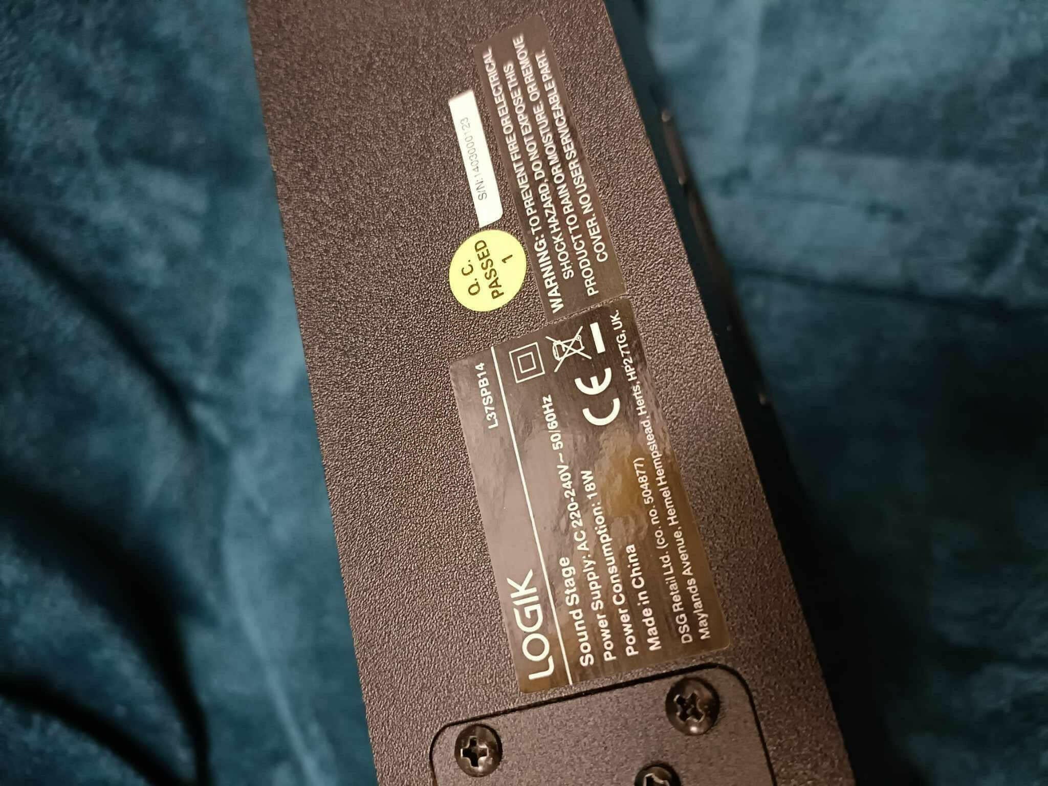 LOGIK TV SoundStage Soundbar L37SPDB14 Bluetooth Optical 60W