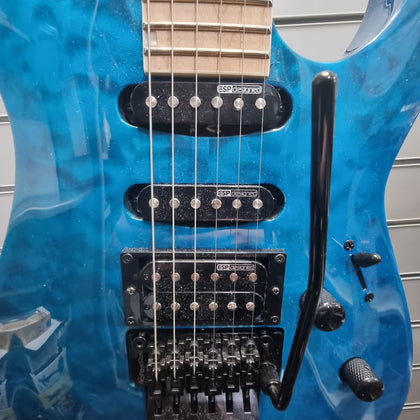 ESP-LTD MH203 Guitar See Thru Blue.