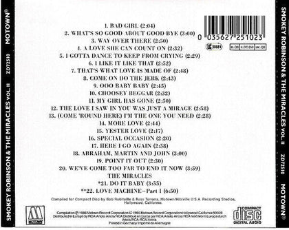 Smokey Robinson And The Miracles – 22 Greatest Hits.