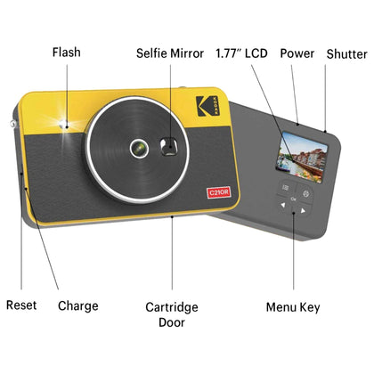 Kodak Mini Shot 2 Retro Instant Camera And Printer - Yellow.