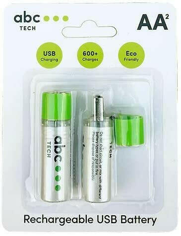 ABC TECH Rechargeable Battery With USB Type AA (R6)….