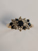 9ct Gold Black Stone & Cz Ring Size L