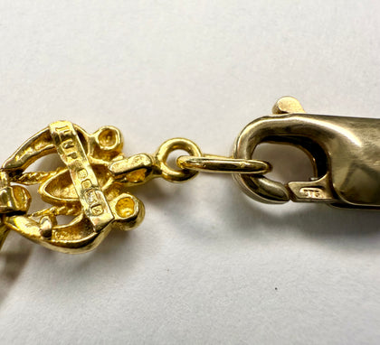 22ct Gold Patterned Bracelet with 9ct Gold Clasp 7.5”