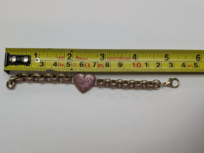 9CT GOLD BABY BELCHER BRACELET WITH LARGE HEART 12.98G PRESTON STORE